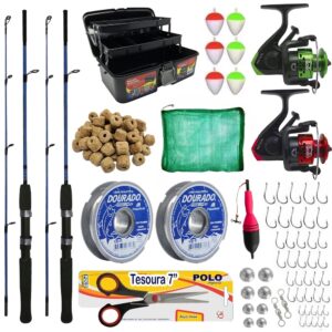 Kit pesca completo maleta Vara1,20m 10kg pronta para pescar