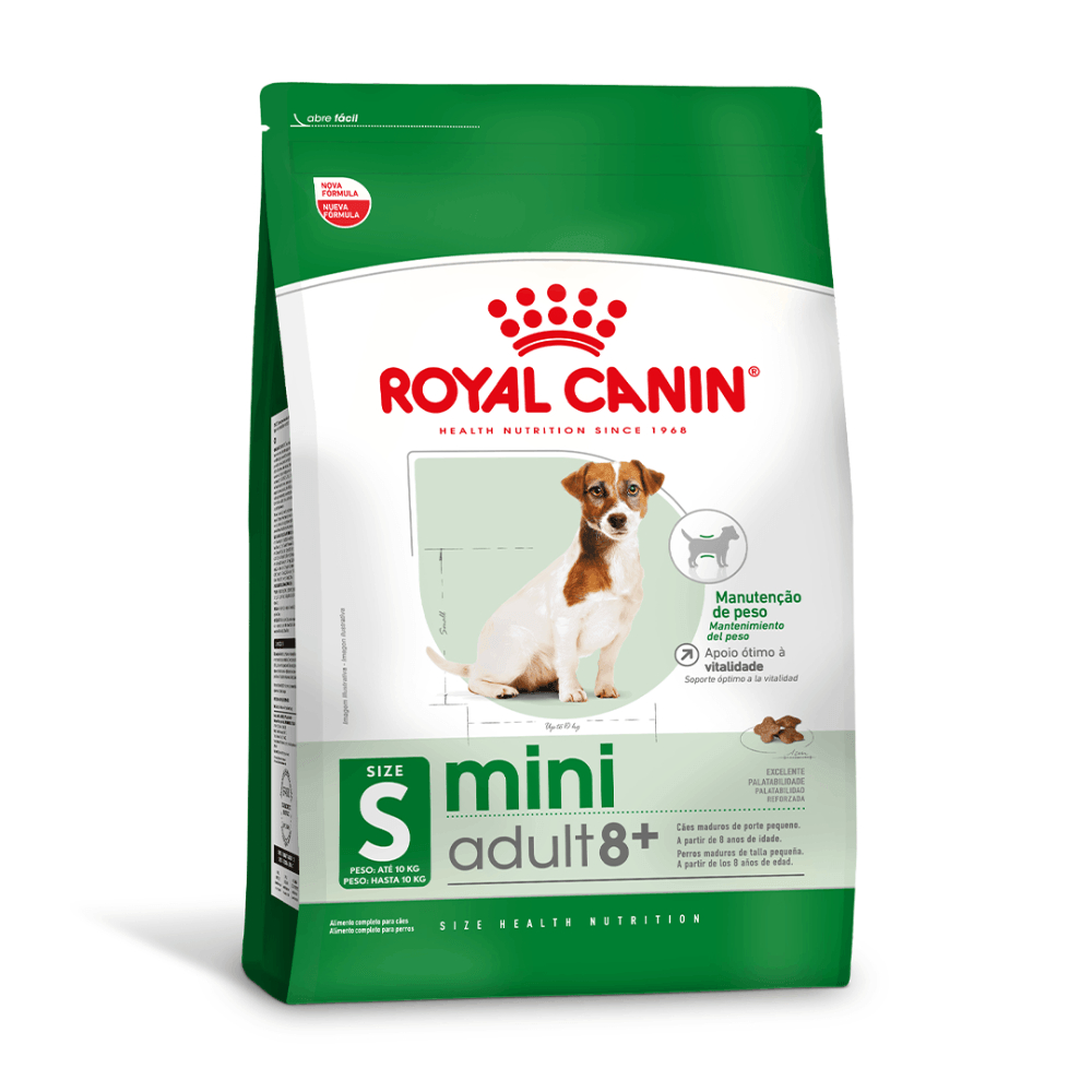 Ração Royal Canin Mini Adult 8+ para Cães Adultos de Raças Pequenas com 8 anos ou mais de idade – 7,5Kg