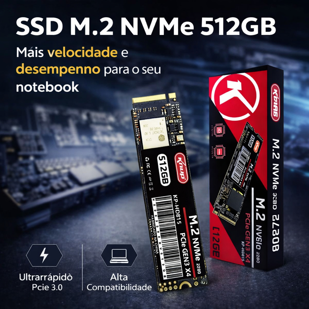 SSD 512GB M.2 NVMe 3.0 2280 PCle GEN2 X4 SpeedRam 3D NAND KNUP