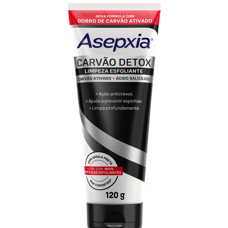 Limpeza Esfoliante Asepxia Carvão Detox 120g