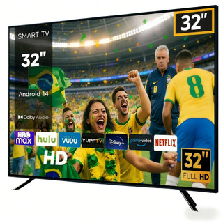 Smart Tv 32” LED HD Android 14 Hdmi Usb Wi-fi Dolby Audio 110V-220V