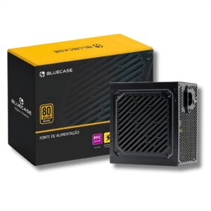 Fonte ATX 600W Bluecase 80 Plus Bronze PFC Ativo Bivolt Automático Com Cabo Preto EZ8898B-600B