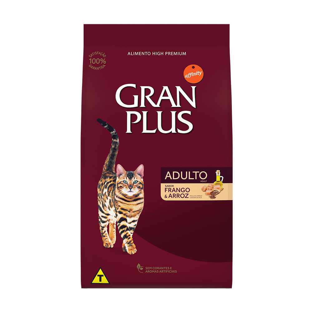 Ração Gran Plus Gatos Adultos Frango e Arroz 10 kg