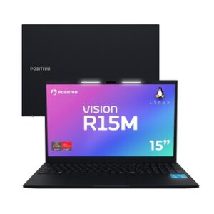 Notebook Positivo Vision R15 AMD Ryzen 7-5825U Linux 8GB RAM 512GB SSD 15.6” Full HD IPS Lumina Bar