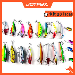 Kit 20 Iscas Artificiais Importadas 1/2 Meia Água de 9 cms e 8,5 gramas Pesca Tucunaré Traíra Dourado Robalo Black Bass