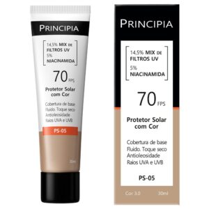 Principia Protetor Solar PS-05 Cor 3.0 c/ 14,5% Mix de Filtros UV + 5% Niacinamida FPS 70 – 30ml