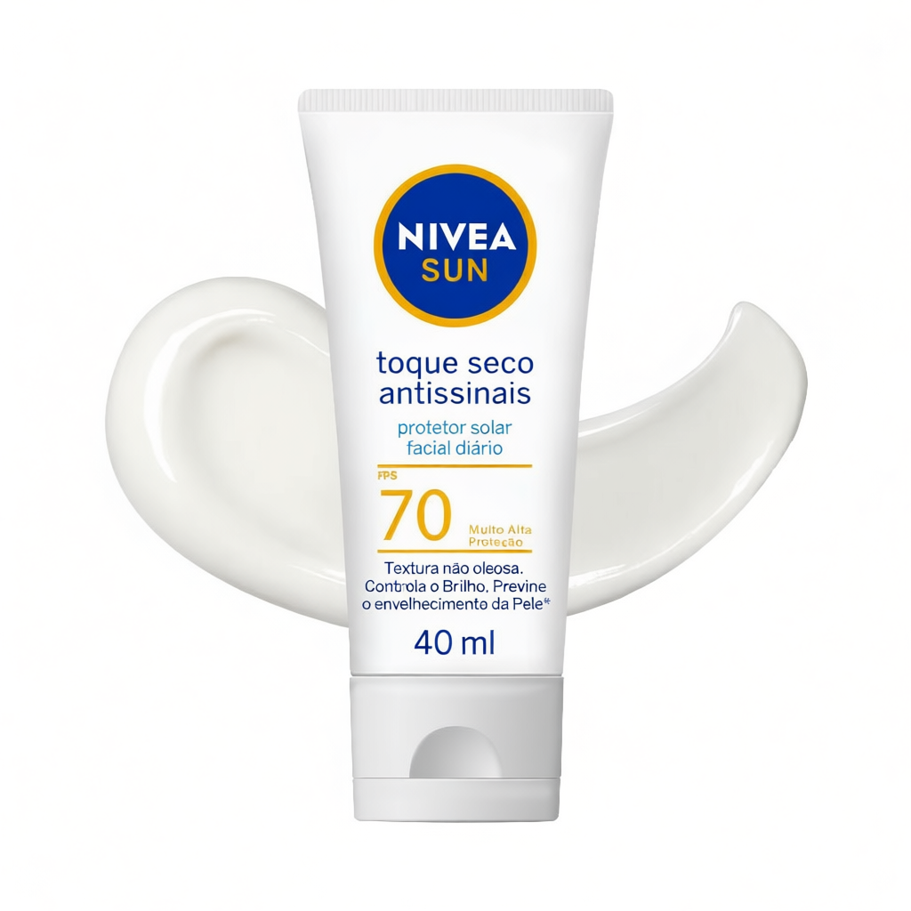 NIVEA SUN Protetor Solar Facial Toque Seco Antissinais FPS 70 40ml