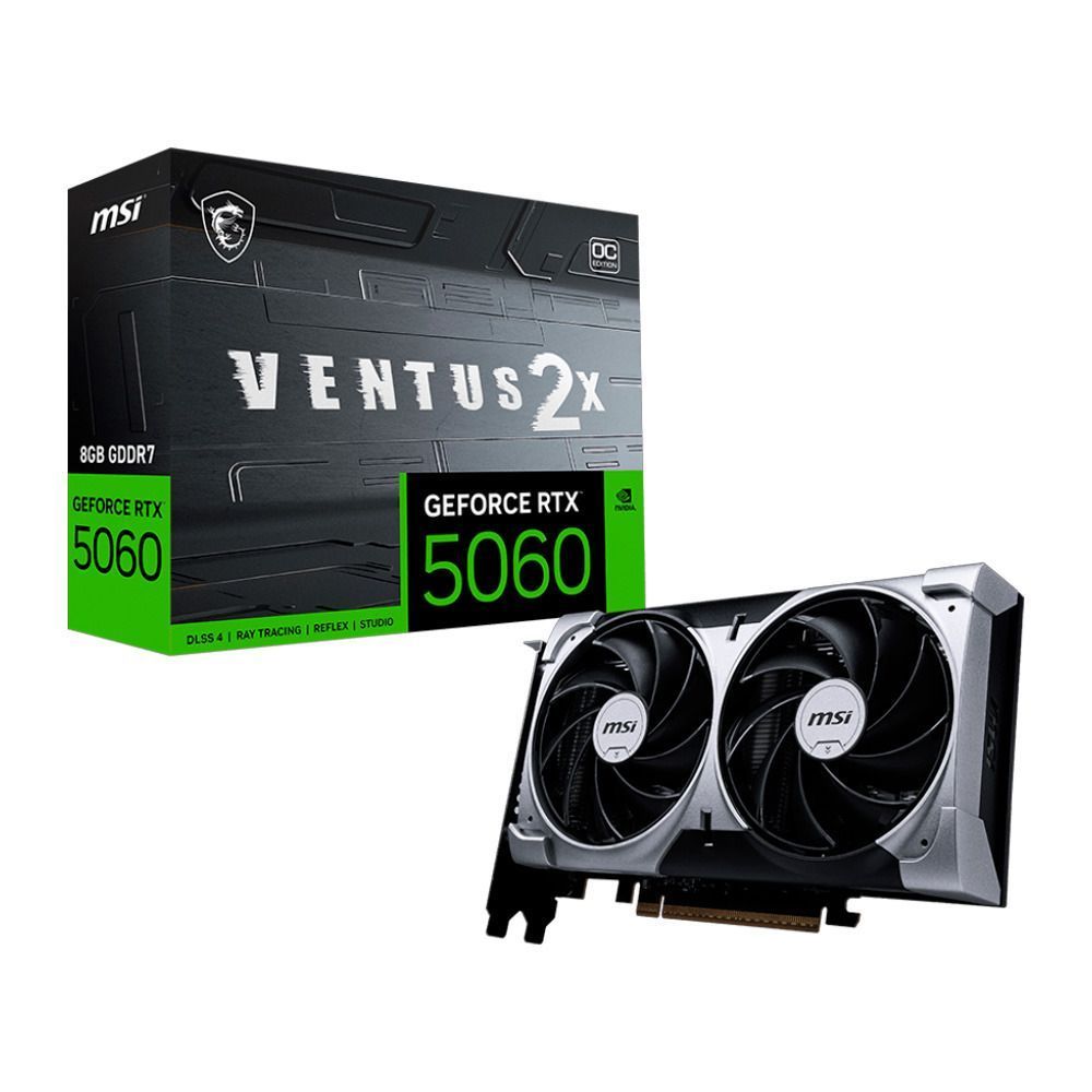 Placa de vídeo NVIDIA GeForce MSI RTX5060 8GB VENTUS 2X OC Blackwell – 912-V537-017