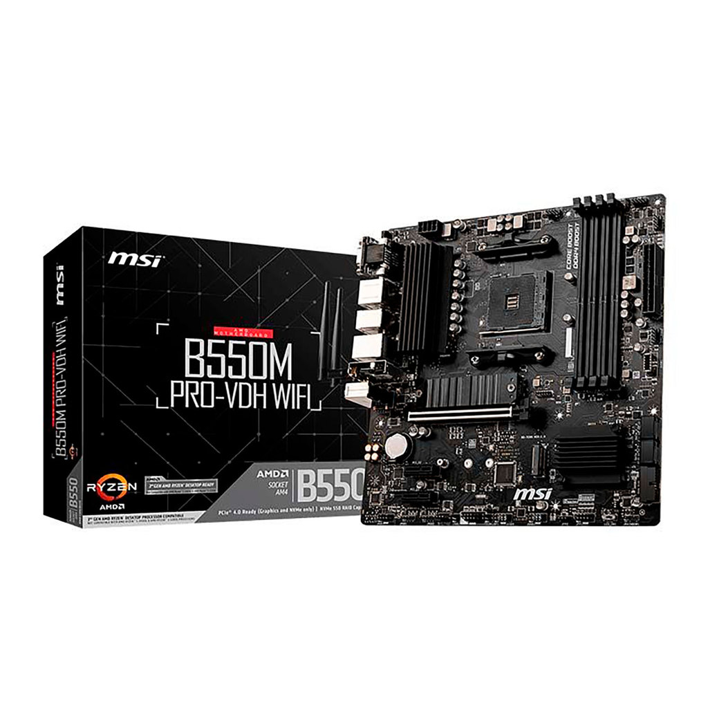 Placa Mãe MSI B550M PRO-VDH, Chipset B550, Socket AM4, AMD, DDR4, WIFI – 911-7C95-059