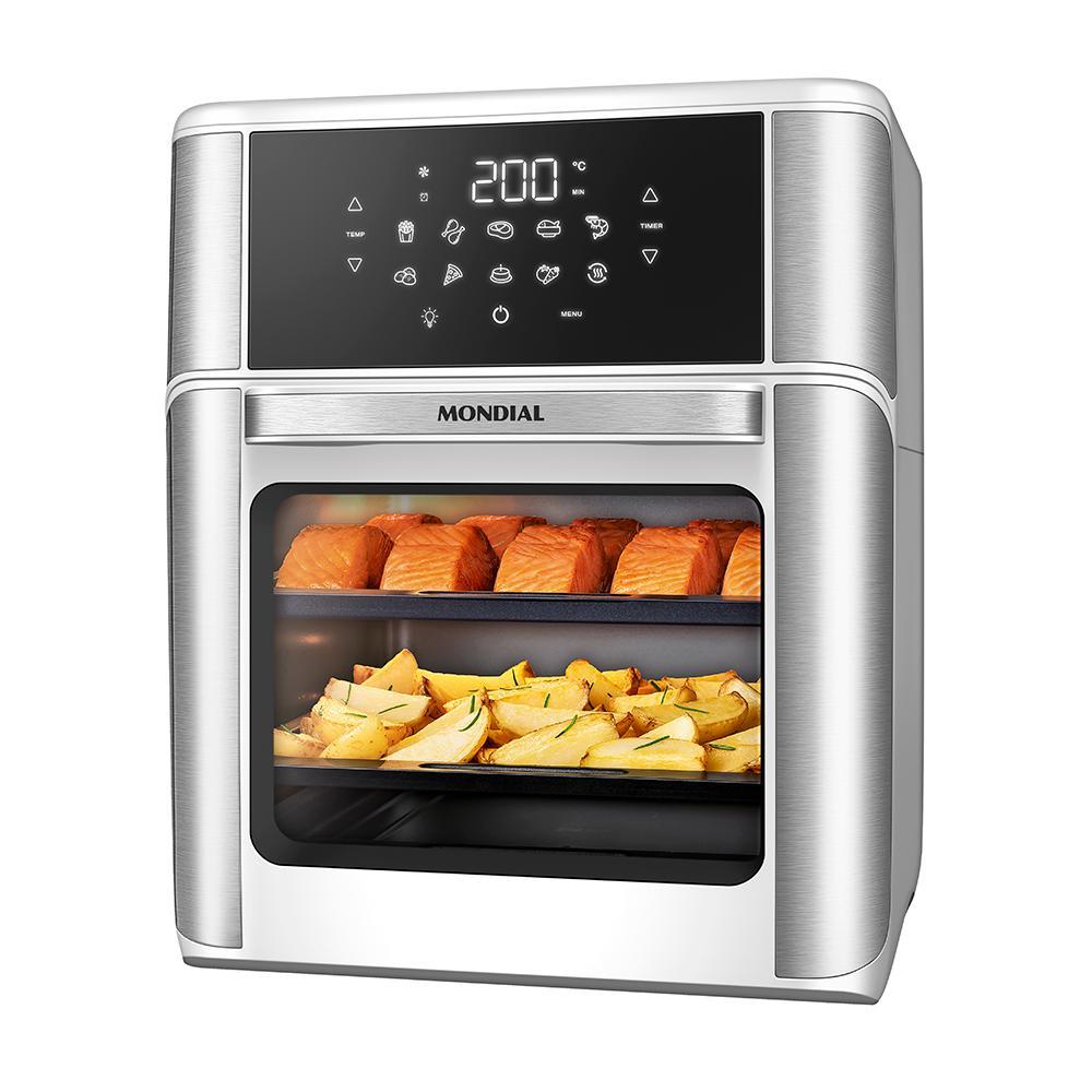 Fritadeira Air Fryer Forno Oven 12L Mondial Branco/Inox 2000W – AFON-12L-WI