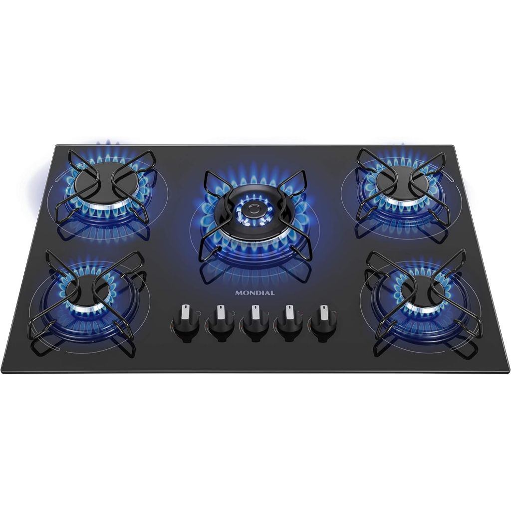 Cooktop a Gás 5 Bocas Mondial Preto/Inox Bivolt – CTG-03