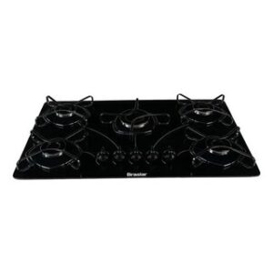 Fogão Cooktop Bivolt Com Alimentação Gás – Braslar 5 Bocas Cor Preto – 5 Queimadores