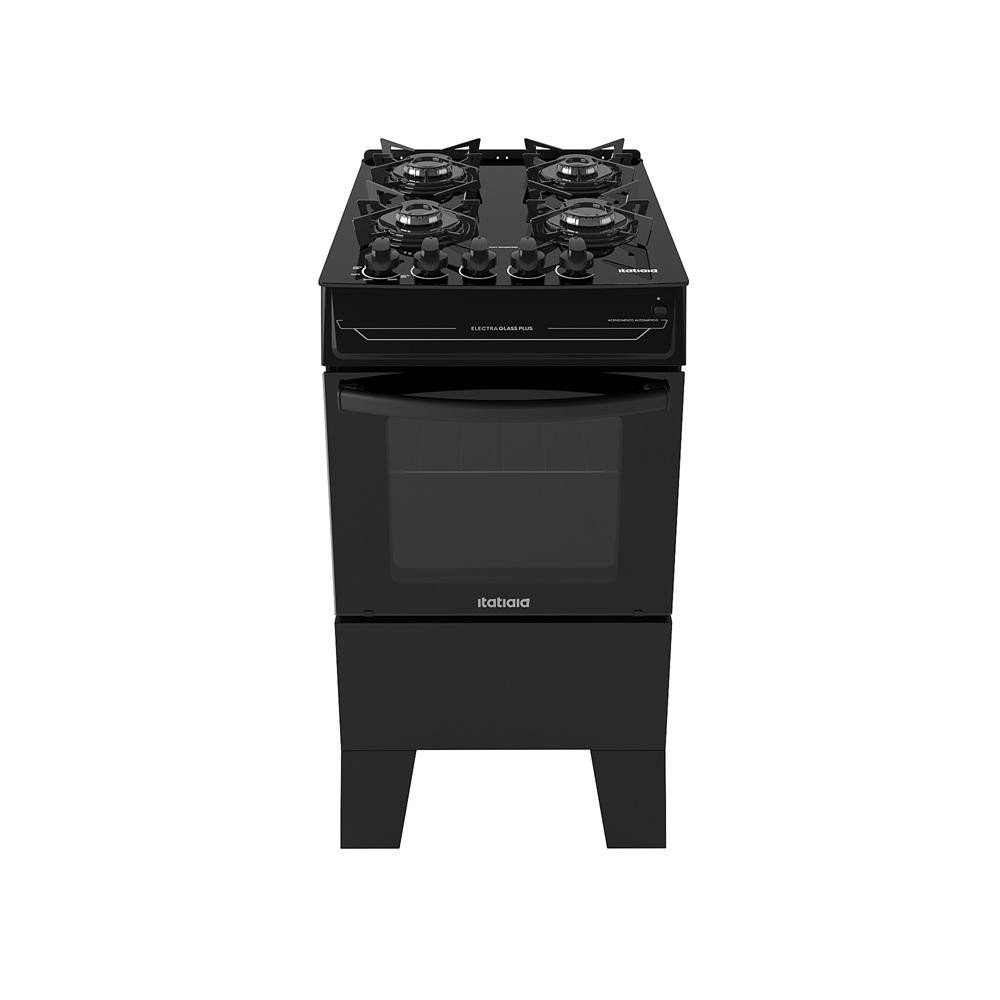 Fogão Itatiaia 4 Bocas Electra Glass Plus Preto Bivolt
