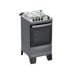 Fogão 4 Bocas Atlas Agile Up Com Mesa De Inox A Gás Bivolt Titanium