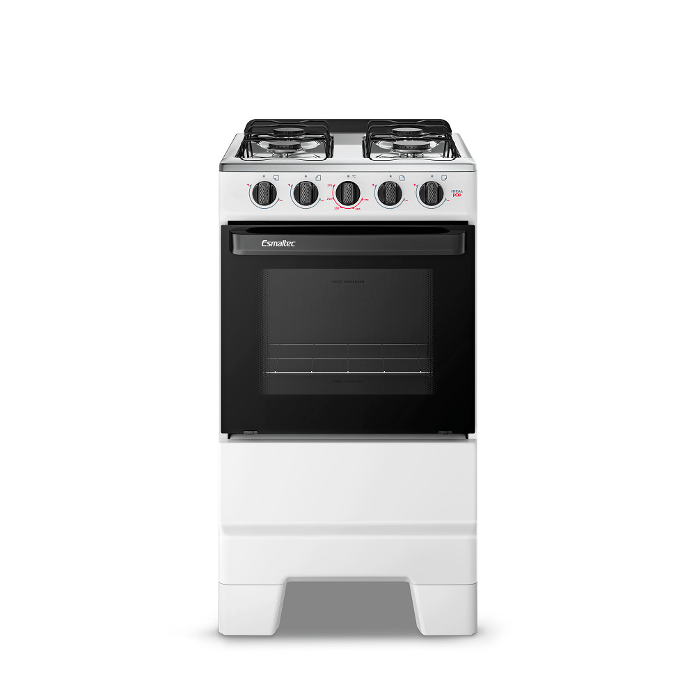 Fogão de Piso Esmaltec 4 Bocas com Acendimento Manual Branco Ideal Pop