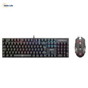 Kit Teclado Mecânico E Mouse Gamer Knup KP-TE131 Iluminação Rainbow 12 Cores