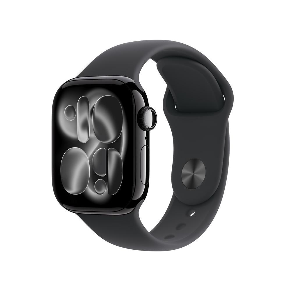 Apple Watch Series 11 GPS + Cellular – Caixa preta brilhante de alumínio – 42 mm – Pulseira esportiva preta – M/G