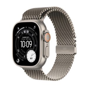 Apple watch ultra 3 GPS caixa natural de titânio 49 mm pulseira natural estilo milanês de titânio m