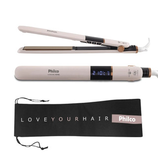 Chapinha Prancha de Cabelo Titanium Chrome Rose PPR10 Bivolt com Display de LED e Trava Philco
