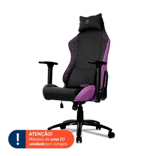 Cadeira Gamer Mancer Tyr C, Espuma Moldada, Braco 3D, Tecido, Preto e Roxo, MCR-TRC-FB