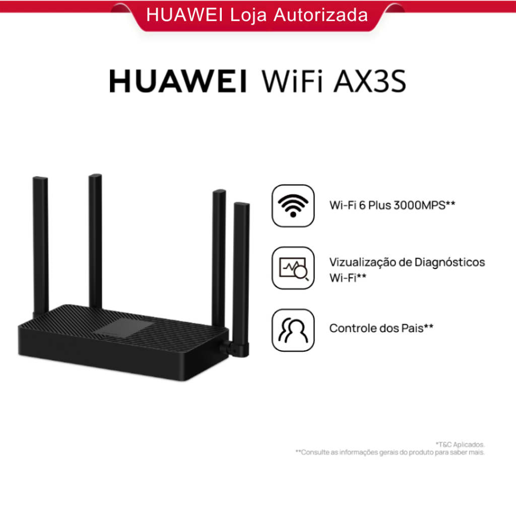 HUAWEI WiFi AX3S Roteador, Wi-Fi 6+3000Mps