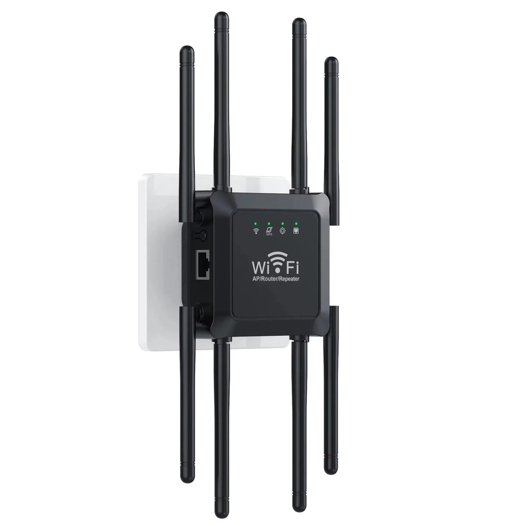 Repetidor Roteador Wi-Fi 1200Mbps Amplificador de Sinal Forte 8 Antenas Wireless Knup KP-RW408G