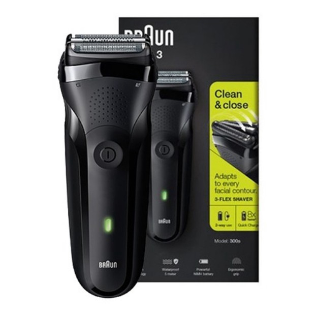 Barbeador Elétrico Masculino Braun Série 3 300s/Navalha Elétrica Recarregável , Preto