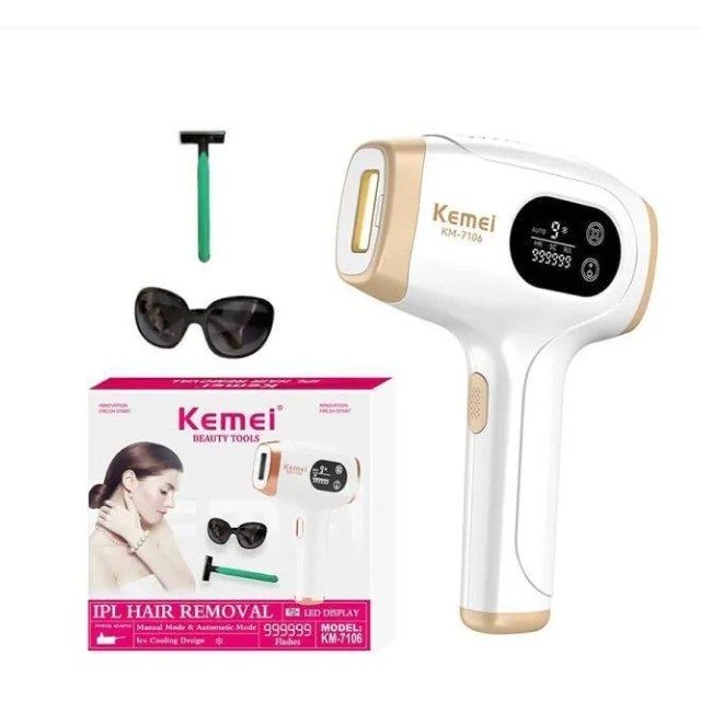 Kemei 7106 Depilador Feminino a Laser Profissional De Diodo Portátil 48w Bivolt