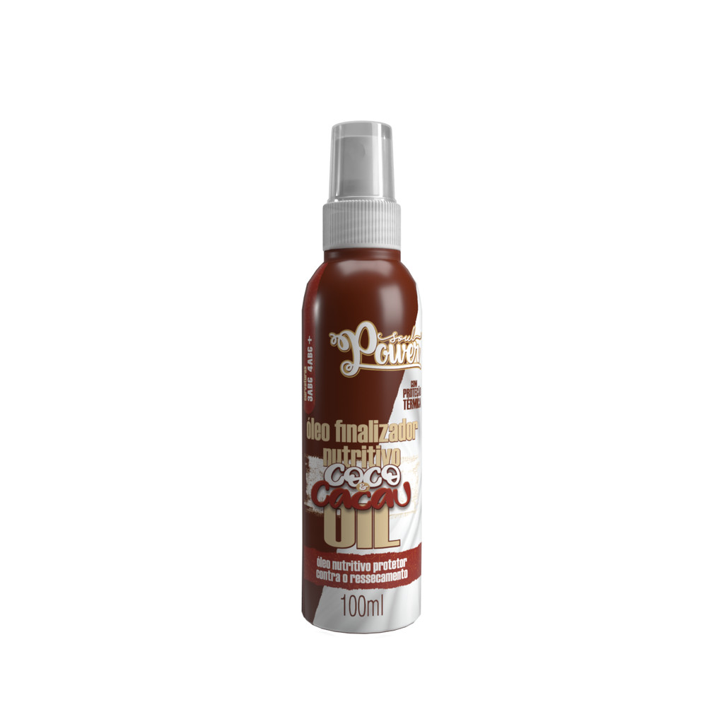 Óleo Finalizador Nutritivo Coco E Cacau Soul Power – Revitaliza os Cachos – 100ml