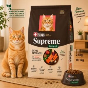 Racao Quatree Supreme Gatos Castrados Salmao e Batata Doce Super Premium 10kg