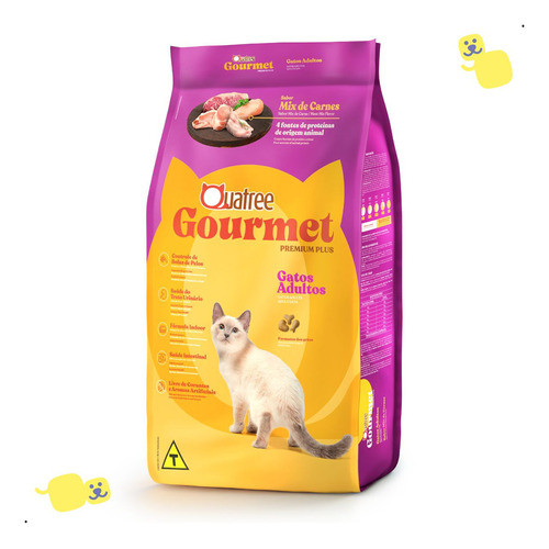 Ração Quatree Gourmet Gatos Adultos Mix De Carnes 3kg