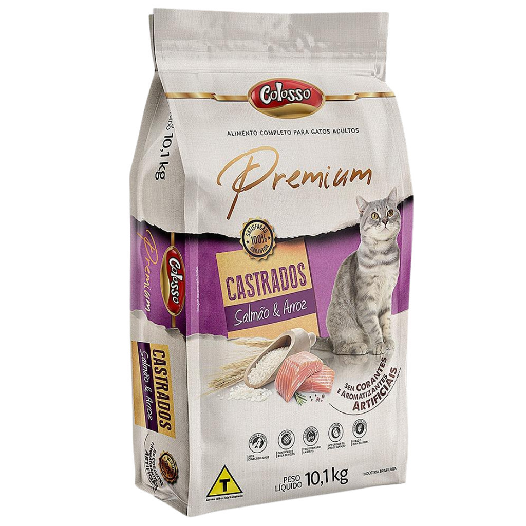 Ração Colosso Premium Gato Castrado Salmão 10 Kg