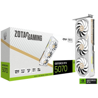 Placa de Vídeo Zotac RTX 5070 Gaming AMP White Edition, 12GB, GDDR7, 192-bit, ZT-B50700FQ-10A