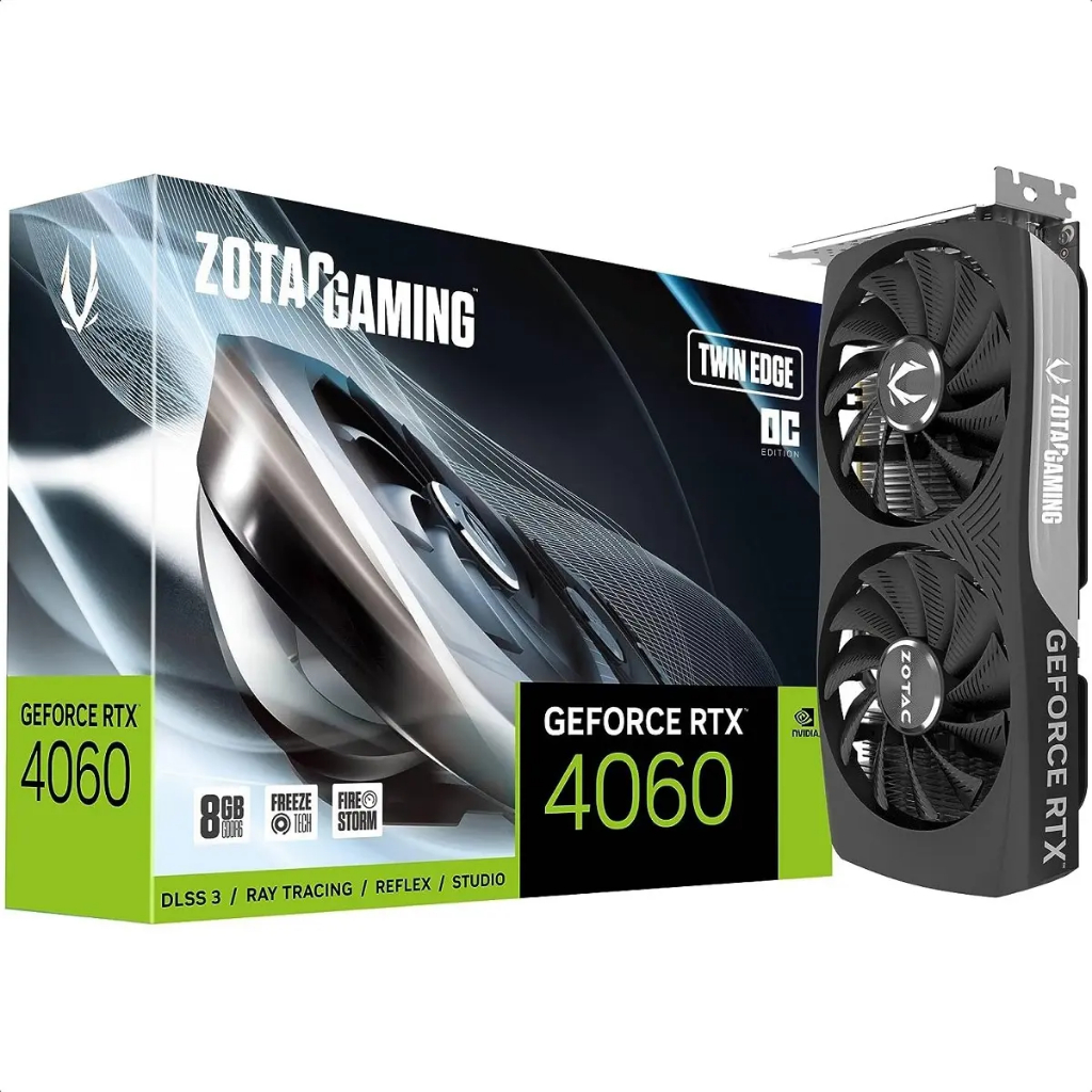Placa De Vídeo Zotac Rtx 4060 Twin Edge Geforce Oc 8gb Gddr6