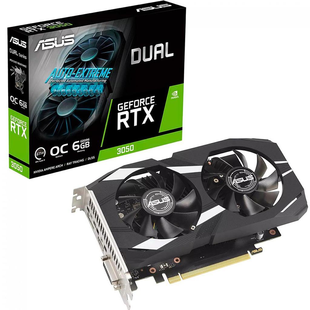 Placa de Vídeo Asus GeForce RTX 3050 Dual 6GB GDDR6 96 bits