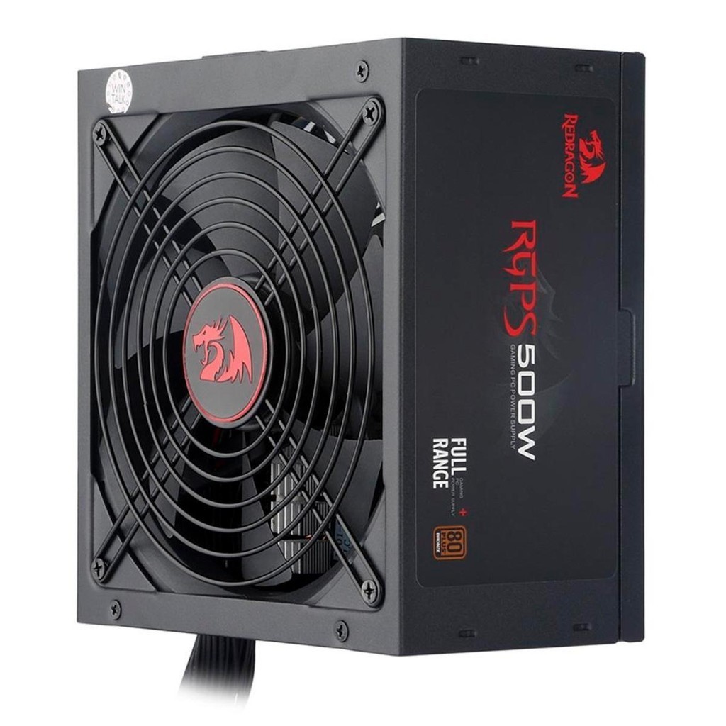 Fonte 500W Redragon RGPS-500W – PFC Ativo – Eficiência 80% – 80 Plus Bronze – GC-PS001