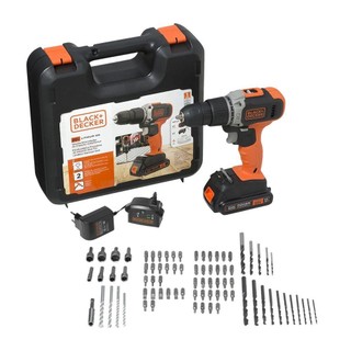 Furadeira e Parafusadeira Sem Fio BLACK+DECKER BCD704C1KA Com Bateria, Carregador e Maleta