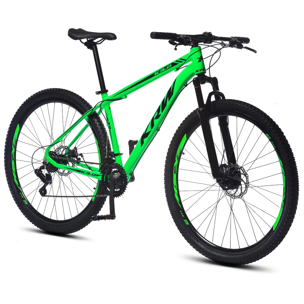 Bicicleta aro 29 KRW Shimano Tz Alumínio 21 Velocidades Marchas Freio a Disco Suspensão dianteira Mountain Bike LTX SH21