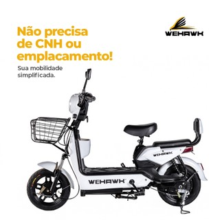 Bicicleta Elétrica Scooter 800w WeHawk Basket WX-03 32Km/h Autonomia 40Km Pré Montada