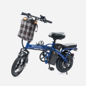 Bicicleta elétrica dobrável Bivolt 48V/15aH com autonomia até 50km, farol dianteiro LED e suporte para carregar celular