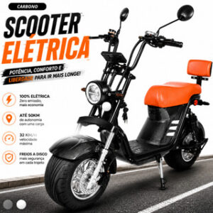Bicicleta Elétrica 1000W Scooter Elétrica 32km/h Bateria Lítio 50km Até 150kg