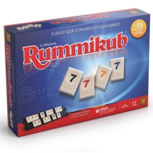 JOGO DE TABULEIRO RUMMIKUB GROW BRINQUEDO DE MESA FAMÍLIA DIVERSÃO GAMES ESTRATÉGIA DESAFIO PEDRAS